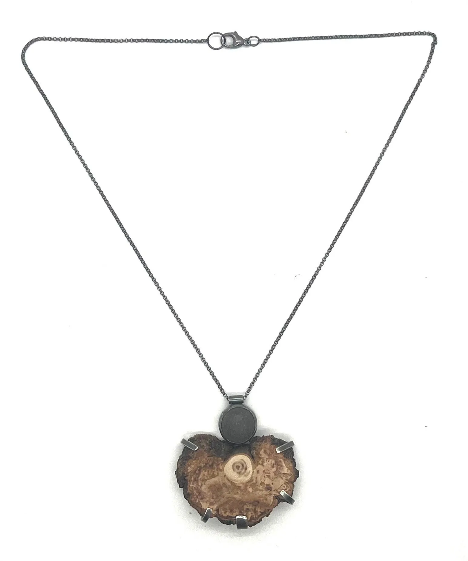 Rock and Burl Wood necklace