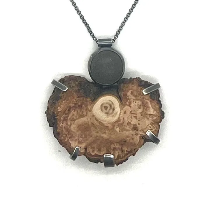 Rock and Burl Wood necklace