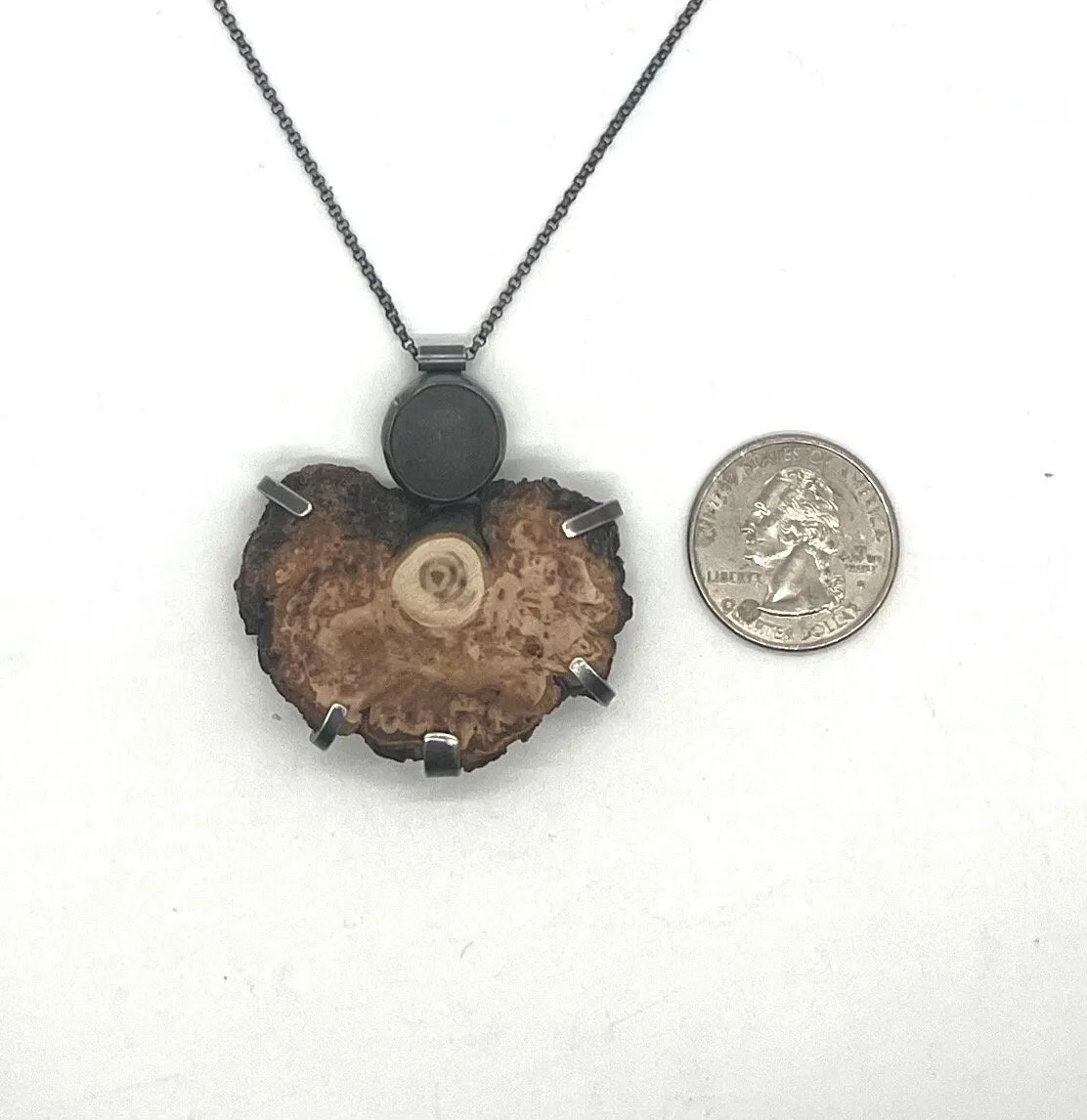 Rock and Burl Wood necklace