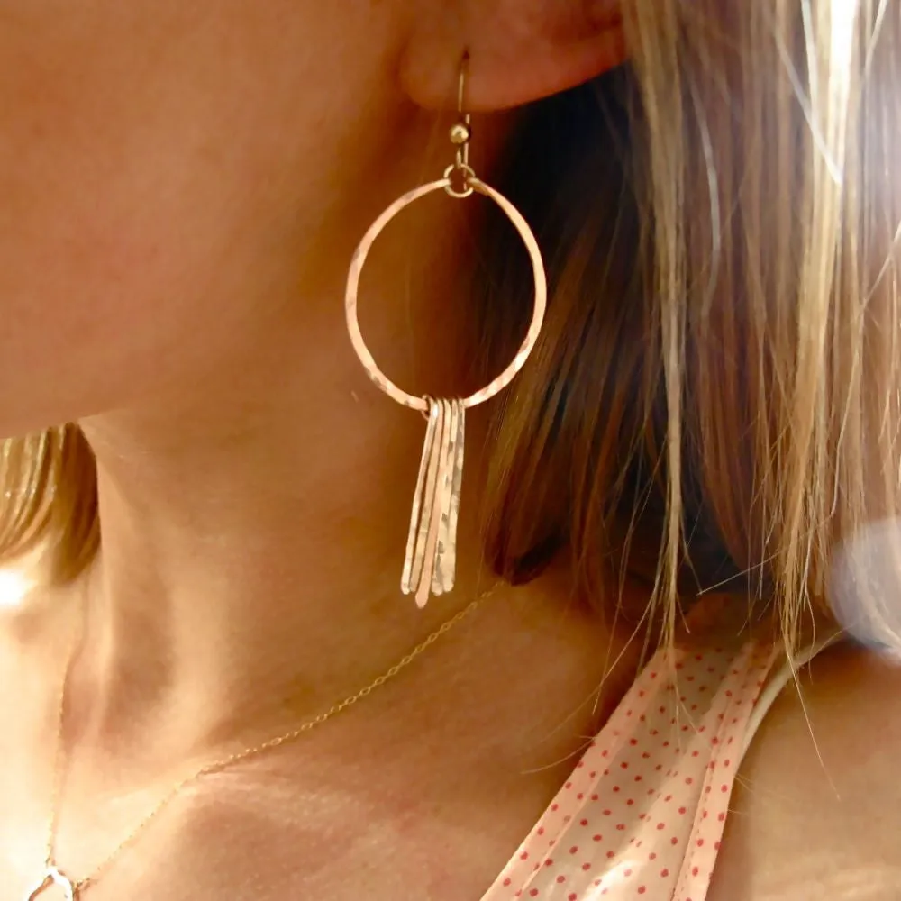 Round Fringe Hoop Earrings