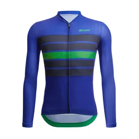 Santini Eco Sleek Bengal Long Sleeve Jersey - Blue