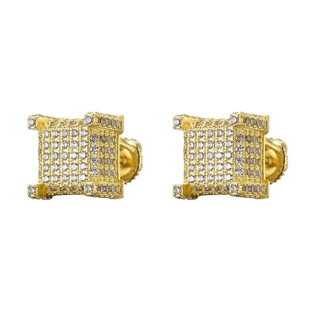 Square Iced Out Stud Earrings