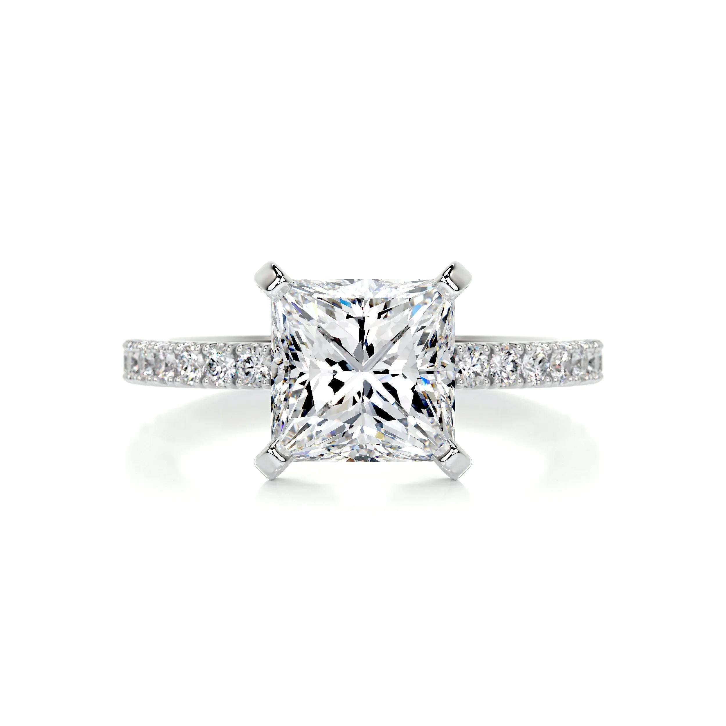 Stephanie Moissanite & Diamonds Ring -Platinum