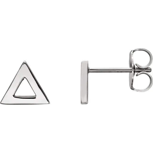 Sterling Silver Triangle Earrings