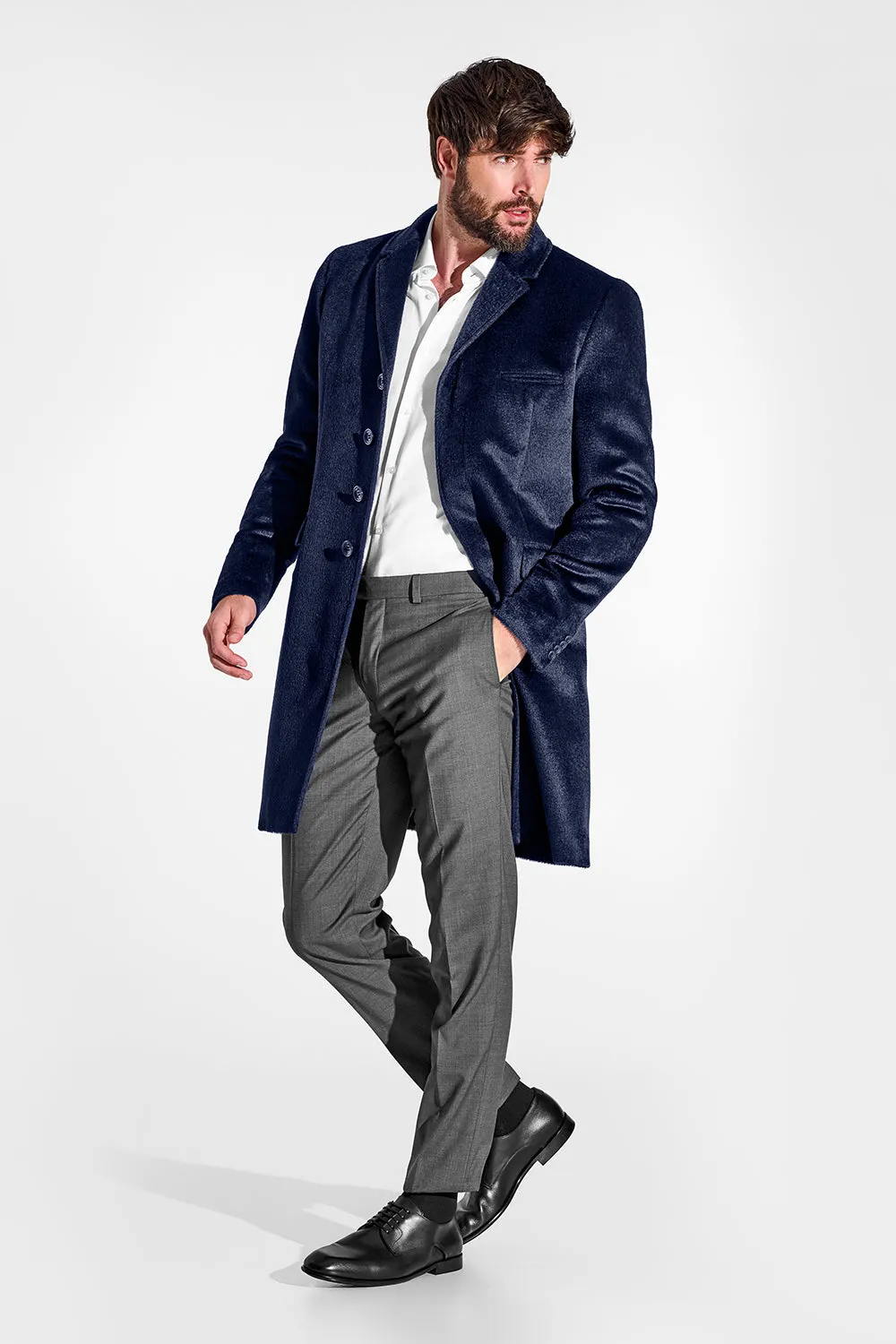 Suri Alpaca Notched Lapel Overcoat