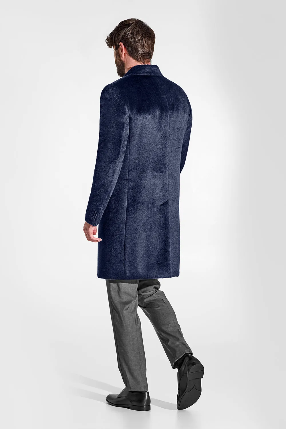 Suri Alpaca Notched Lapel Overcoat