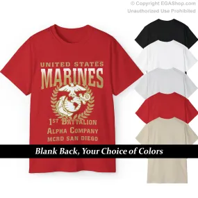 T-Shirt: Alpha Co. MCRD San Diego (EGA, Blank Back)