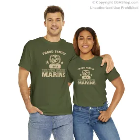 T-Shirt: Proud Family of a Marine (Varsity Style, Color Choices)