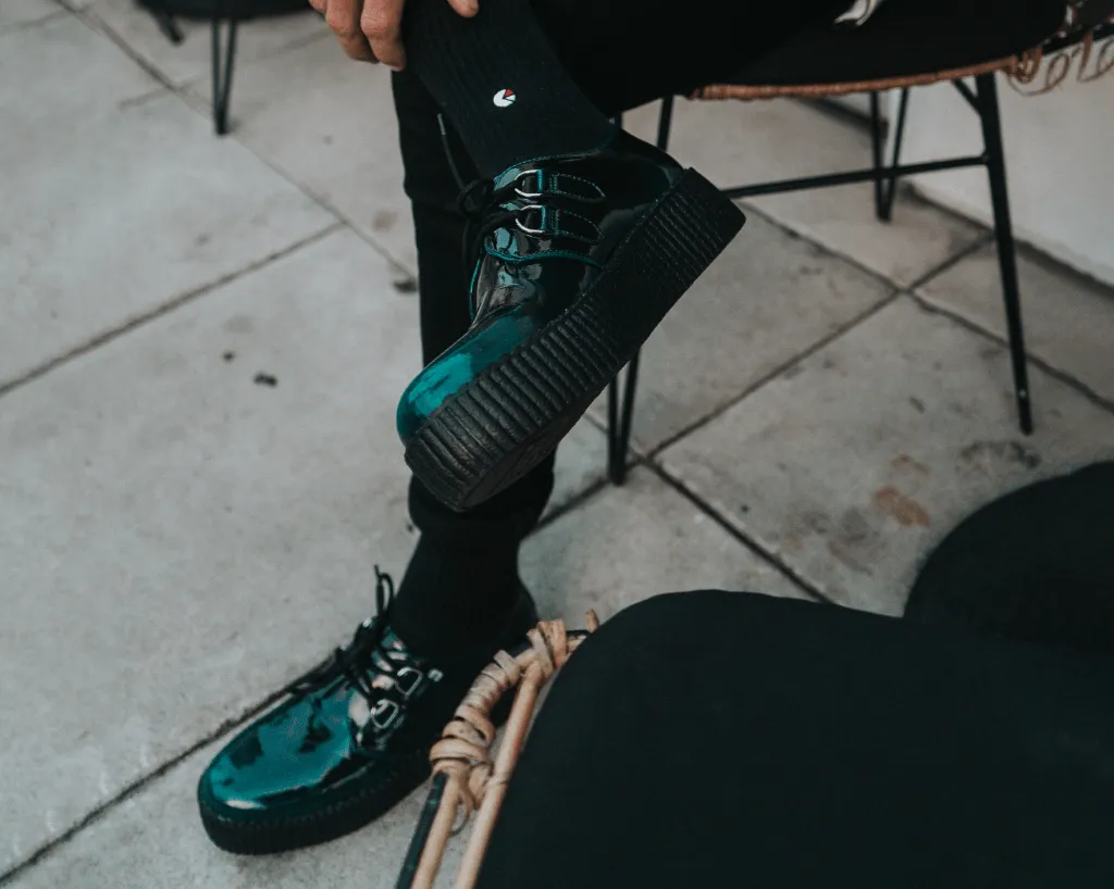 Teal Gradient D-Ring Mondo Creeper