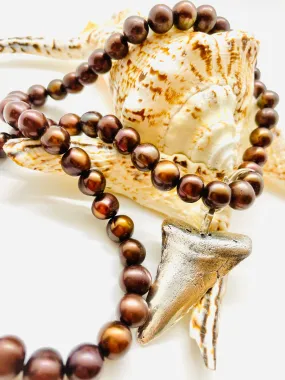 TIDE NECKLACE WITH CHOCOLATE PEARLS