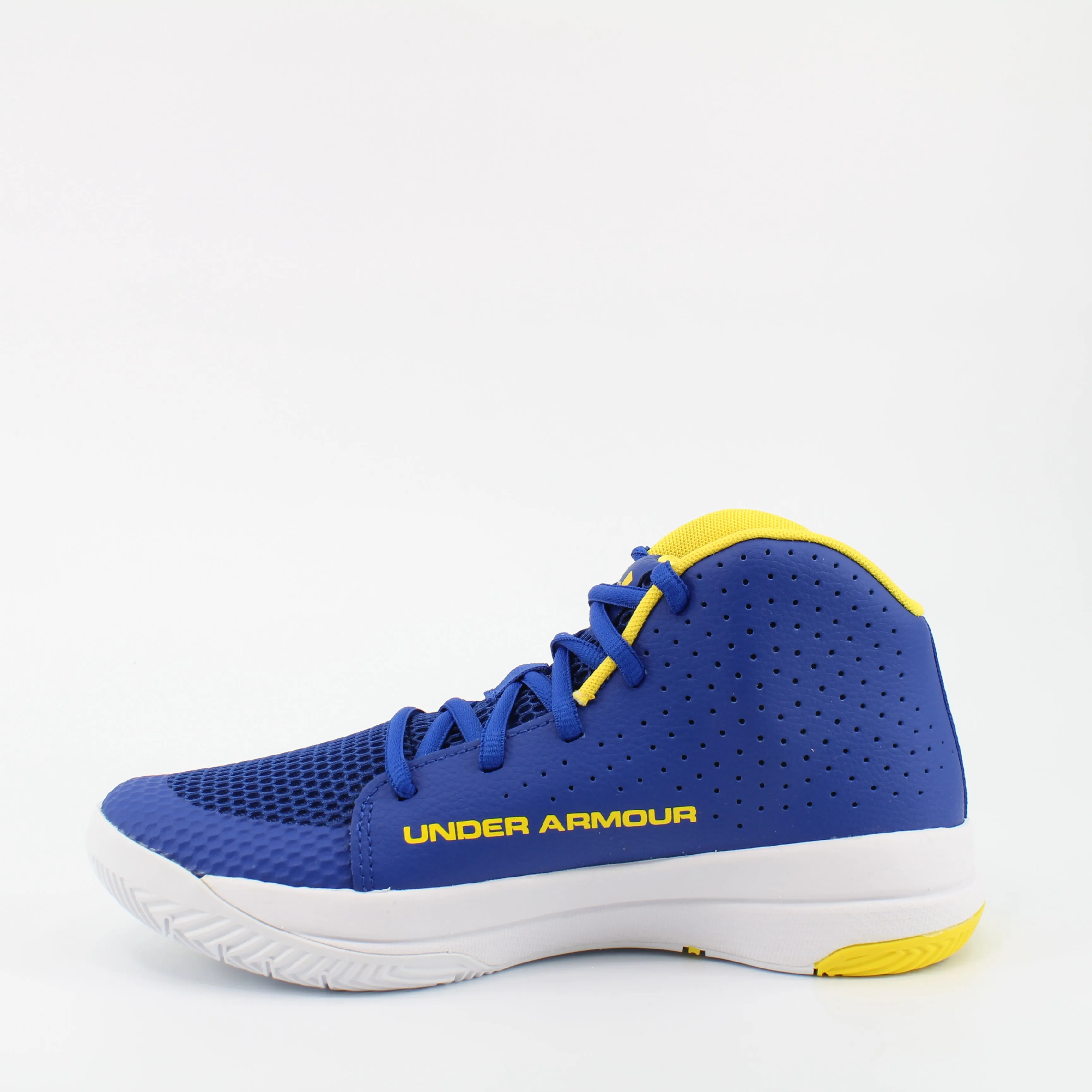 Under Armour Jet 2019 Blue Leather Junior Basketball Trainers 3022121 406