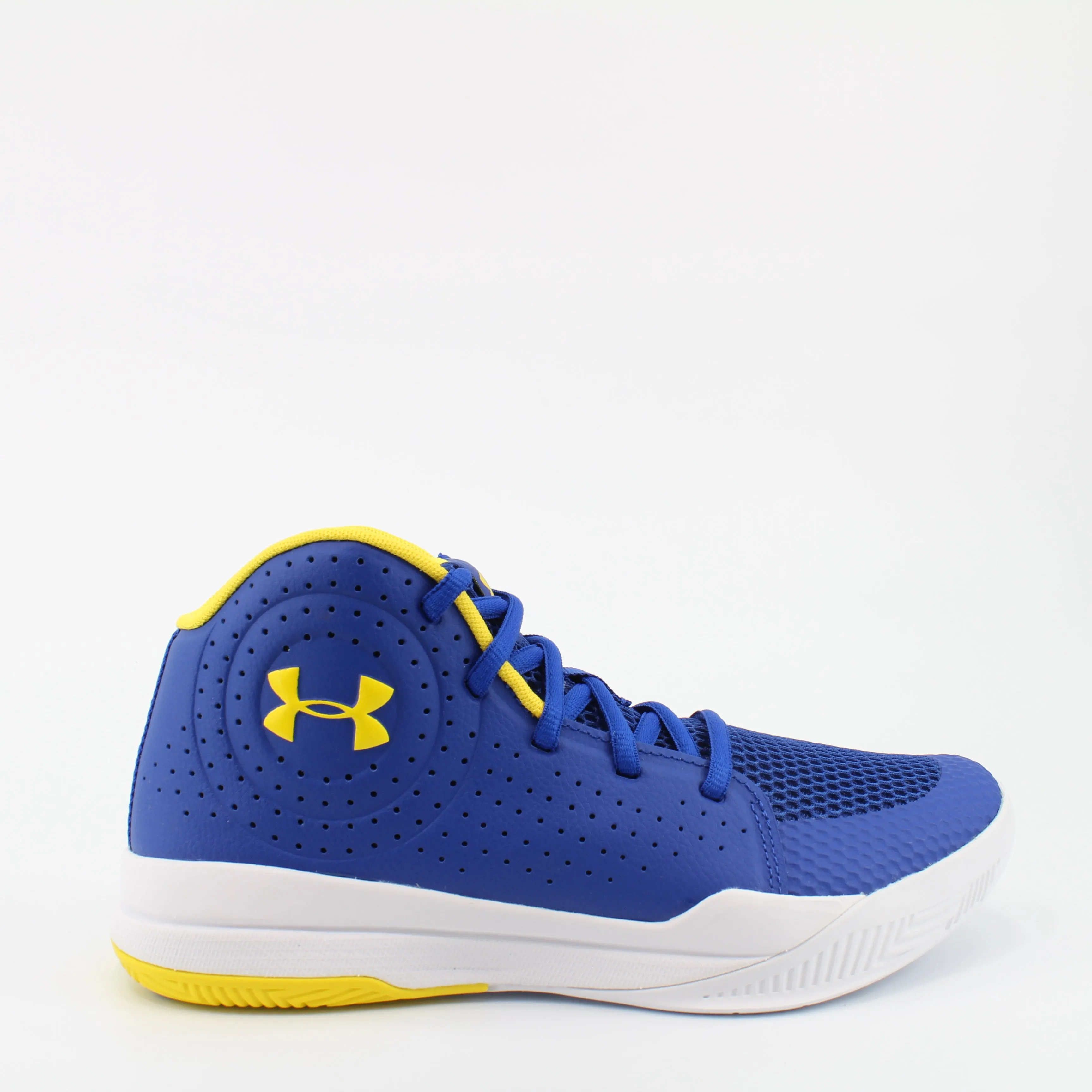 Under Armour Jet 2019 Blue Leather Junior Basketball Trainers 3022121 406