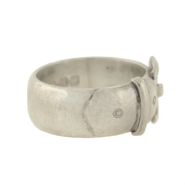 Victorian English Sterling Silver Buckle Ring