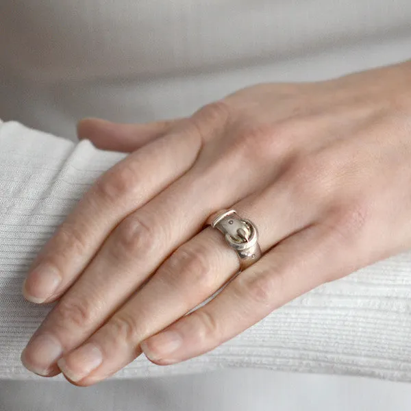 Victorian English Sterling Silver Buckle Ring