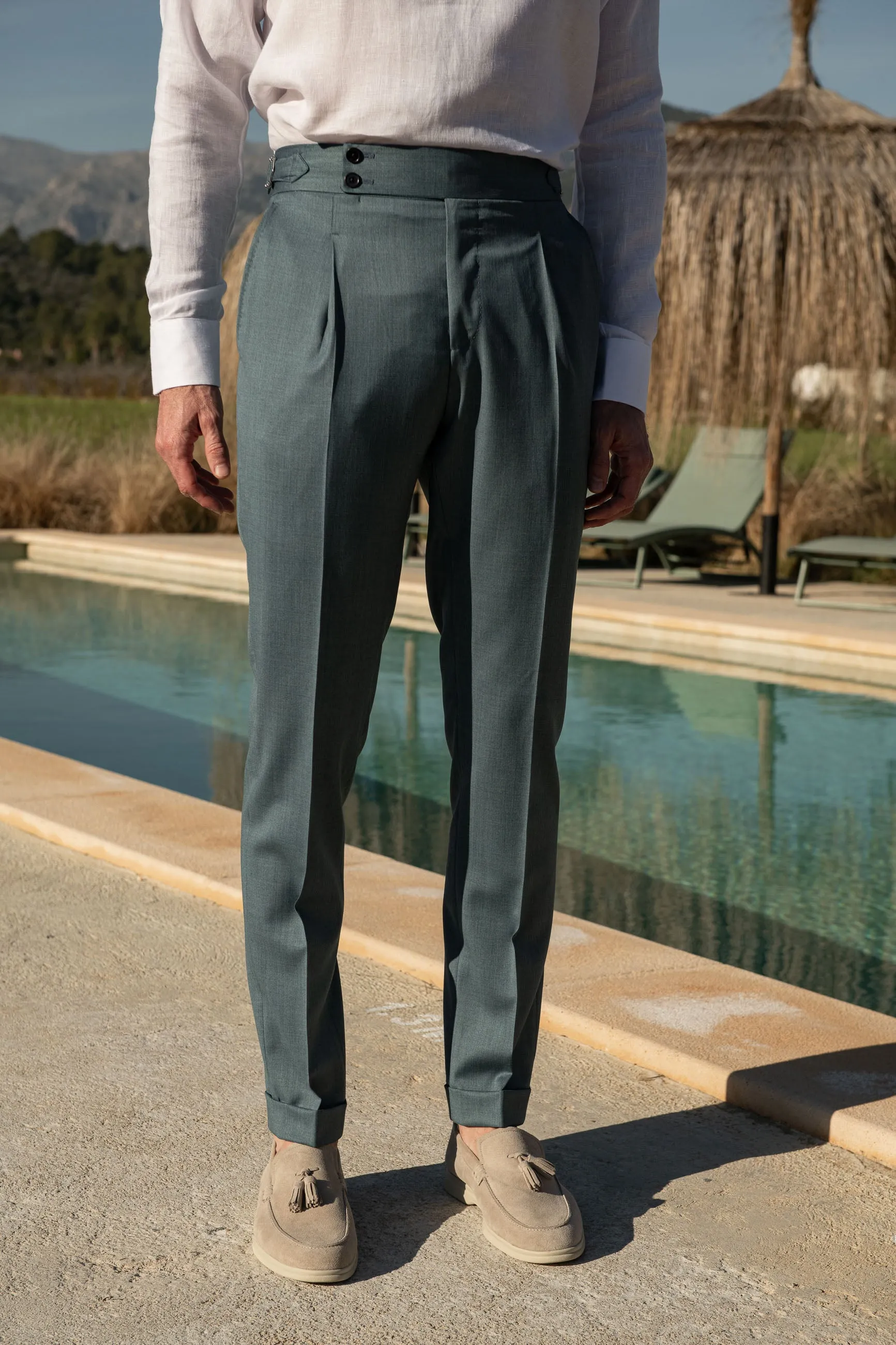 Water green Trousers "Soragna Capsule Collection" - Made in Italy