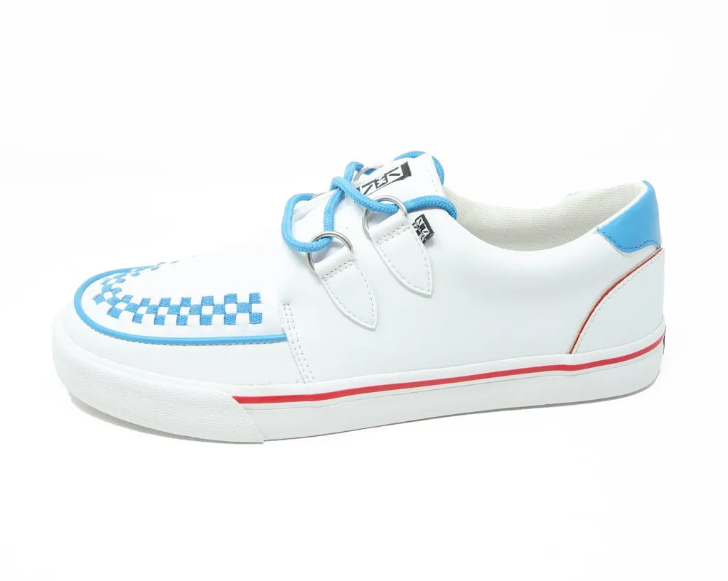 White TUKskin Red & Blue Trim Interlace Sneaker