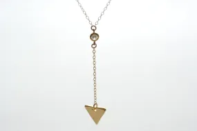 Wholesale Gold Triangle Necklace, Triangle Lariat Necklace, Gold Bar Lariat, Dainty Everyday Necklace