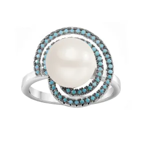 Women's Fashion CZ Pearl Ring